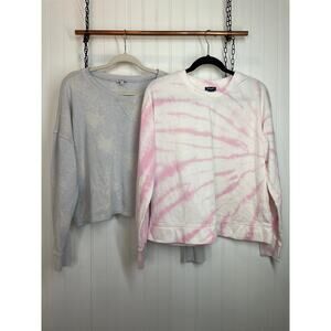 Splendid Tie-Dye Crew Neck Long Sleeve Pullover Sweatshirt Bundle of 2 Sz Small